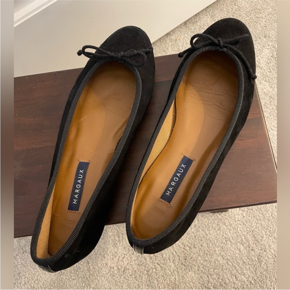 Margaux Black Ballet Flats with Bow Detail